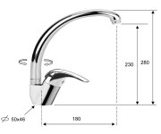 Sapho Saly Stojánková Dřezová Baterie, Výška 280mm, Bronz