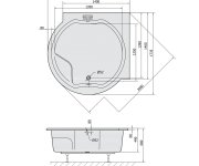 Polysan Royal Corner Kulatá Vana S Konstrukcí 173x173x49cm, Bílá
