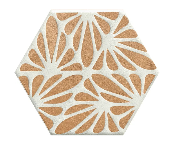 Retro dlažba Marca Corona Terracreta Cesello Chamotte Esagono 21,6x25