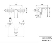 Porto, Sprchová Stěnová Baterie, Bez Sprchové Sady, Rozteč 150 Mm POR10800