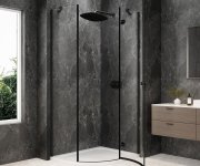 Polysan Globe Black čtvrtkruhový Sprchový Kout 1000x800mm, čiré Sklo, Pravé