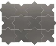 Dlažba Equipe Porto Star Black 16,8x16,8 - bílá