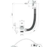 Polysan Vanová Souprava S Napouštěním, Bovden, Délka 800mm, Zátka 72mm, černá Mat