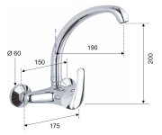 Aqualine Kasiopea Nástěnná Baterie S Vysokým Ramínkem, Chrom