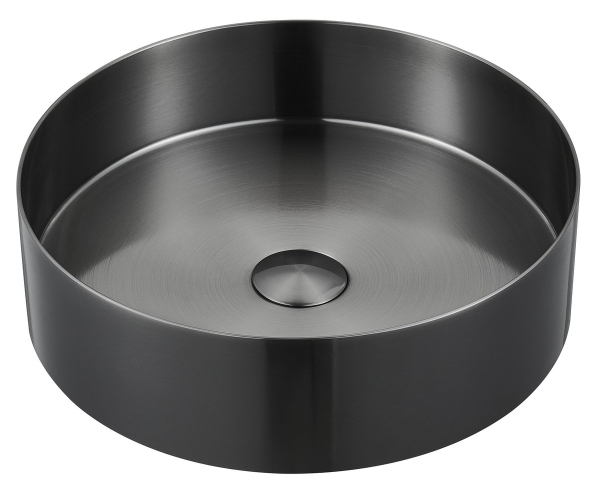 Sapho Aurum Nerezové Umyvadlo Na Desku, Průměr 38cm, Včetně Výpusti, Gun Metal