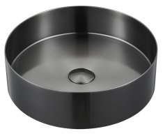 Sapho Aurum Nerezové Umyvadlo Na Desku, Průměr 38cm, Včetně Výpusti, Gun Metal