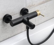 Sapho Ultramix Nástěnná Vanová Baterie, černá Mat/zlato Mat