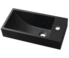 Sapho Ariana Umývátko, Litý Mramor, 50x25cm, Baterie Vpravo, černá Mat