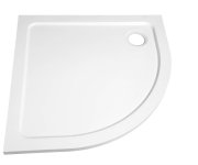 Aqualine Tecmi Sprchová Vanička Z Litého Mramoru, čtvrtkruh 90x90cm, R550, Bílá