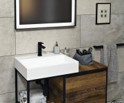 Sapho Sort Zrcadlo S Led Osvětlením 100x70cm, černá Mat