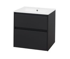 Mereo Opto, Koupelnová Skříňka S Keramickým Umyvadlem 61 Cm, černá