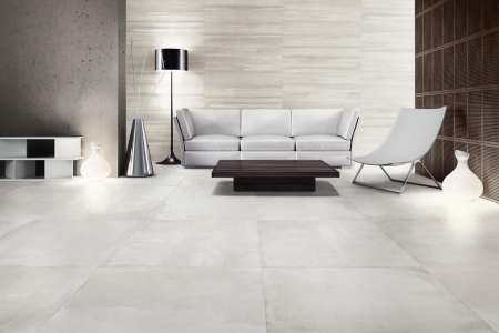 Světlá dlažba La Fenice X-beton Gravel White 61x61 Rett.