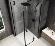 Polysan Globe Black čtvercový Sprchový Kout 800x800mm, čiré Sklo, Pravé