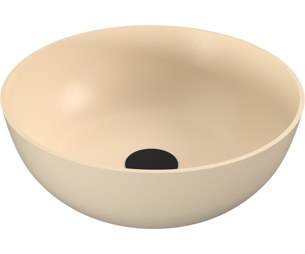 Polysan Banera Round Umyvadlo Na Desku, Litý Mramor, Průměr 39cm, Béžová Mat