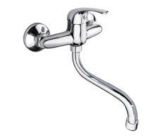 Mereo Dřezová Nástěnná Baterie, Lila, 150 Mm, S Ramínkem Trubkovým ø 18 Mm - 200 Mm, Chrom