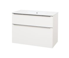 Mereo Mailo, Koupelnová Skříňka S Keramickým Umyvadlem 101 Cm, Bílá, Elox Al Madlo