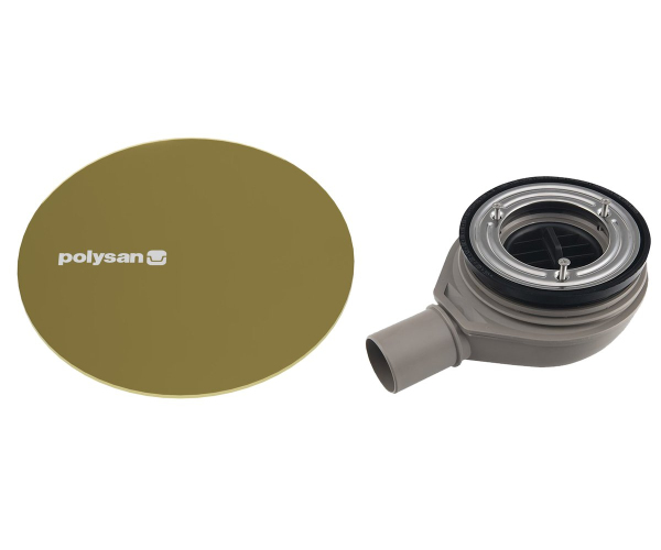 Polysan Mirai Vaničkový Sifon, Průměr 90mm, Dn40, Krytka Zlato