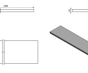 Sapho Avice Deska Pod Umyvadlo 250x50cm, Tl.5cm, Dub Rover