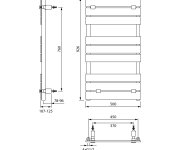 Aqualine Bondeco Otopné Těleso 500x923mm, černá Mat
