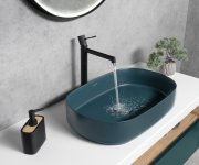 Isvea Infinity Oval Keramické Umyvadlo Na Desku, 55x36cm, Zelená Petrol