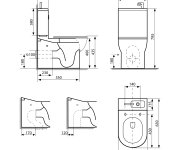 Aqualine Jalta Hygie Wc Kombi S Umývátkem, Rimless, Spodní/zadní Odpad, Bílá