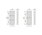 Sapho Lindo Boční Organizér, Sada 2ks, 114x323mm, Plast, Antracit