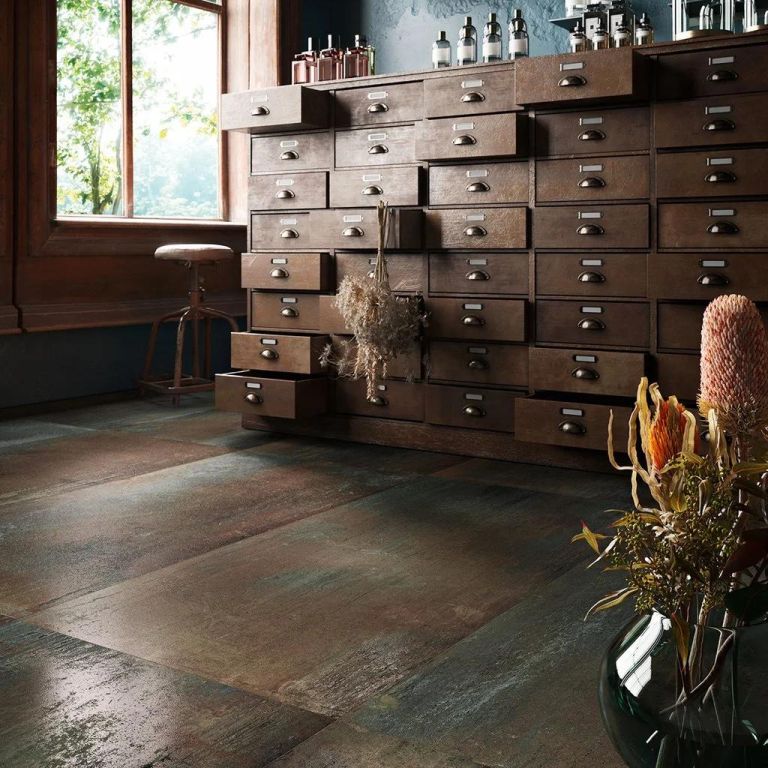 Realizace Retro podlaha z dlažby ze série Sant Agostino Dripart Bronze