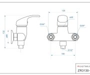 Sprchová Stěnová Baterie Bez Příslušenství, Rozteč 100 Mm - Chrom – Zora ZR3130-100