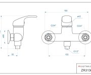 Sprchová Stěnová Baterie Bez Příslušenství, Rozteč 150 Mm - Chrom – Zora ZR3130