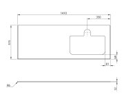 Sapho Brahea Deska Rockstone S Otvorem 141x51,5cm (70+70cm), Pravá, Bílá Mat