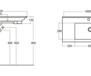 Aqualine Zuno 100 Keramické Umyvadlo Nábytkové 100x45cm, Bílá