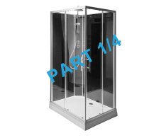 Aqualine Granvik Sprchový Box 800x1200x2180mm část 1/4 Sprchová Vanička, Bílá