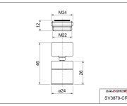 Spořič Vody 2-pol., Krátký, Chrom SV3870-CR