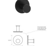 Sapho X-round Black Samolepící Háček, černá Mat