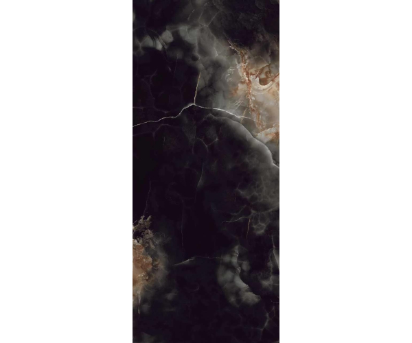 Dlažba jako mramor Coem Wide Gress 280 Onice Effect Deep Dark 120x280 Luc. Rett. - černá