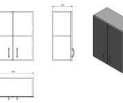 Aqualine Simplex Economy Závěsná Skříňka 50x60x24cm