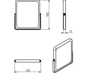 Gedy Midori Kosmetické Zrcátko Na Postavení, 162x185mm, Oboustranné, černá/bambus