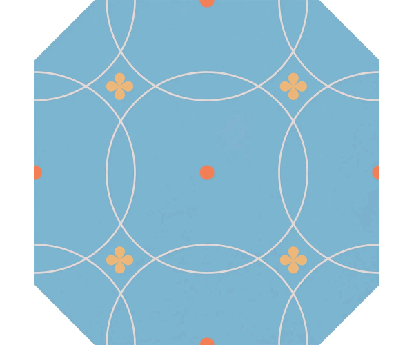 Retro dlažba Cevica Tender Dec. Sky Blue 20x20