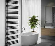 Aqualine Poseidon Otopné Těleso 550x1740mm, černá Mat