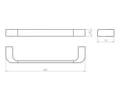 Gedy Outline Držák Ručníků 550mm, černá Mat