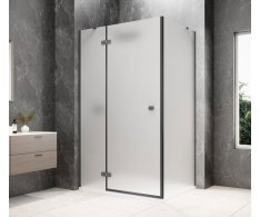 Polysan Globe Gun Metal Obdélníkový Sprchový Kout 800x900mm, Matné Sklo, Levé