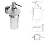 Sapho Insia Dávkovač Mýdla 230ml, Mléčné Sklo, Chrom