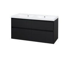 Mereo Opto, Koupelnová Skříňka S Umyvadlem Z Litého Mramoru 121 Cm, černá