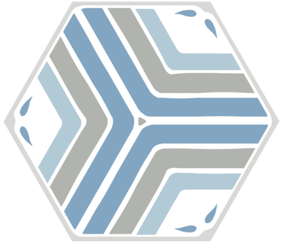 Vzorovaná dlažba Codicer Jasmine Blue 22x25 Hexagonal