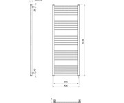 Sapho Metro-e Elektrické Otopné Těleso Rovné 500x1340mm, 500 W, Bílá