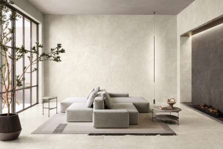 Černo-bílé obklady adalžba ze série Impronta Limestone.