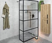 Gelco Cure Black Sprchová Zástěna 1100mm, čiré Sklo