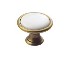 Sapho Cross Kovová úchytka, Průměr 30mm, Bronz/bílá