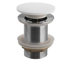 Sapho Thin Umyvadlová Výpust 5/4“, Click-clack, Rockstone Zátka, Bílá Mat