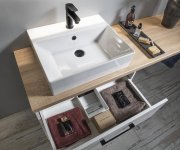 Aqualine Vega Sestava Koupelnového Nábytku, š. 125 Cm, Bílá/dub Platin